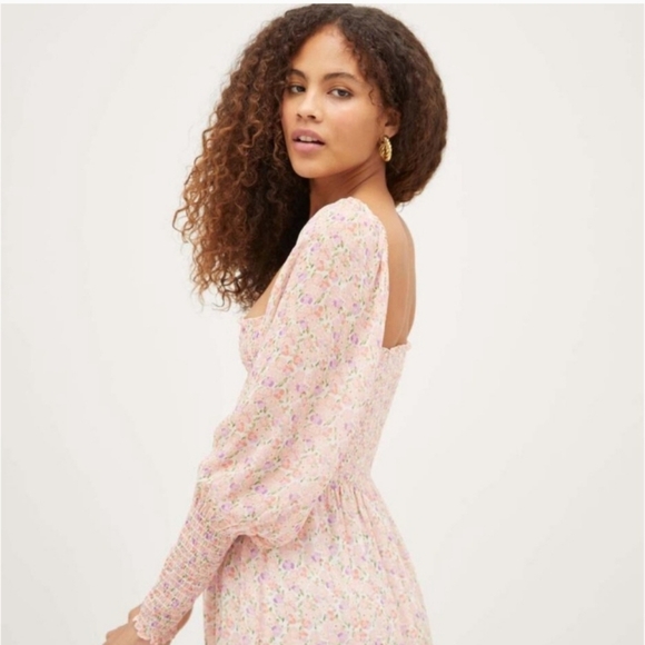 Hill House Grace Mini Nap Dress Pansy Pink Multi Georgette - Picture 2 of 16